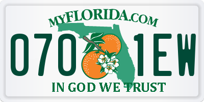 FL license plate 0701EW