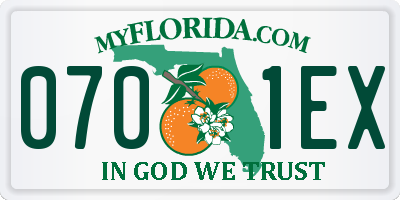 FL license plate 0701EX