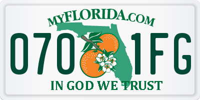 FL license plate 0701FG