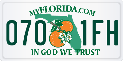 FL license plate 0701FH
