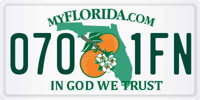 FL license plate 0701FN