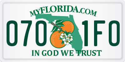 FL license plate 0701FO