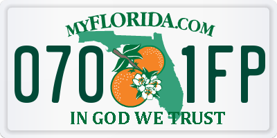 FL license plate 0701FP
