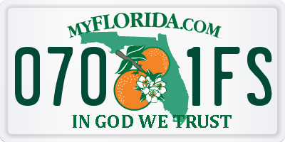 FL license plate 0701FS