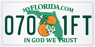 FL license plate 0701FT