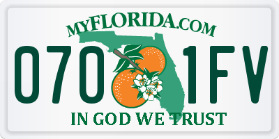 FL license plate 0701FV