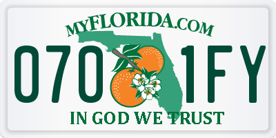 FL license plate 0701FY