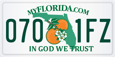 FL license plate 0701FZ