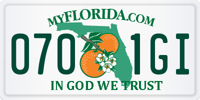 FL license plate 0701GI