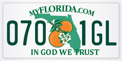 FL license plate 0701GL