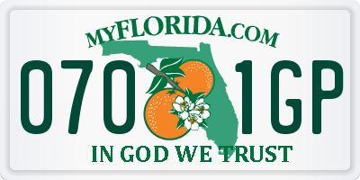 FL license plate 0701GP