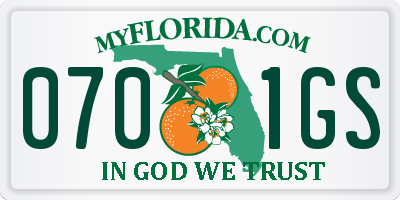 FL license plate 0701GS