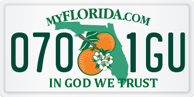 FL license plate 0701GU