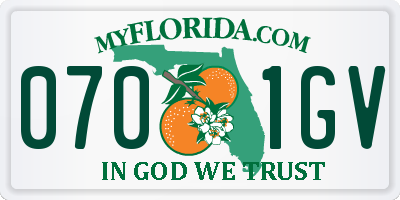 FL license plate 0701GV