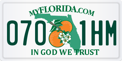 FL license plate 0701HM