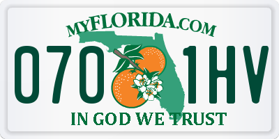 FL license plate 0701HV