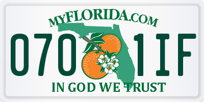 FL license plate 0701IF