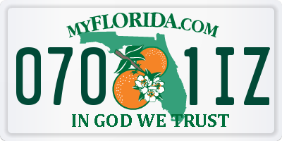 FL license plate 0701IZ