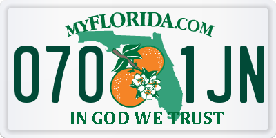 FL license plate 0701JN