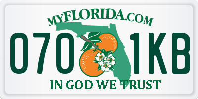 FL license plate 0701KB