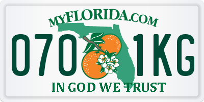 FL license plate 0701KG