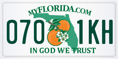 FL license plate 0701KH