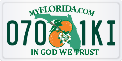FL license plate 0701KI