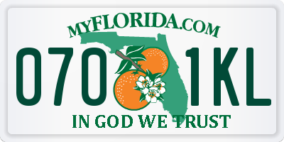 FL license plate 0701KL