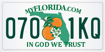 FL license plate 0701KQ