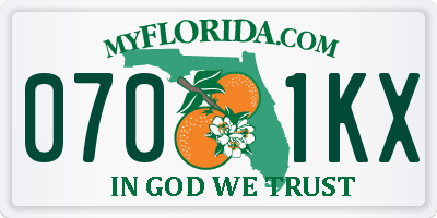 FL license plate 0701KX