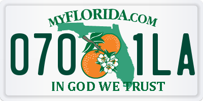 FL license plate 0701LA