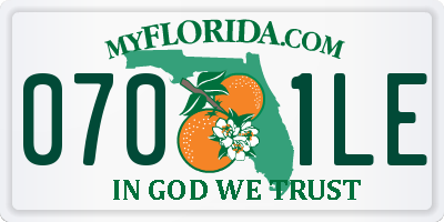 FL license plate 0701LE