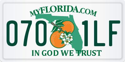 FL license plate 0701LF