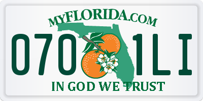 FL license plate 0701LI