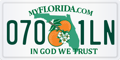 FL license plate 0701LN