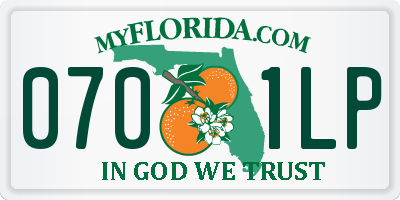 FL license plate 0701LP