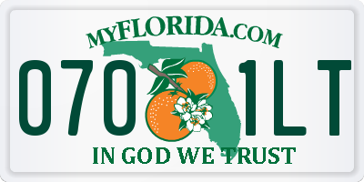 FL license plate 0701LT