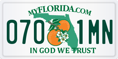 FL license plate 0701MN