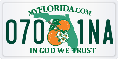 FL license plate 0701NA