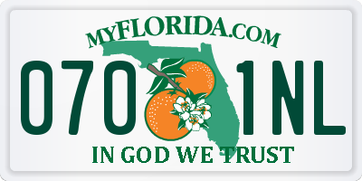 FL license plate 0701NL