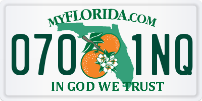 FL license plate 0701NQ