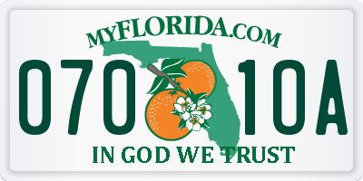 FL license plate 0701OA