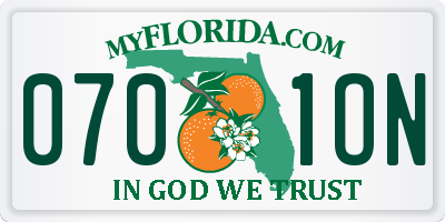 FL license plate 0701ON
