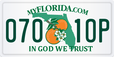 FL license plate 0701OP