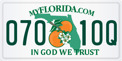 FL license plate 0701OQ