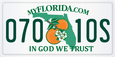 FL license plate 0701OS
