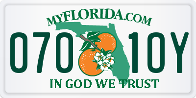 FL license plate 0701OY