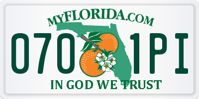 FL license plate 0701PI
