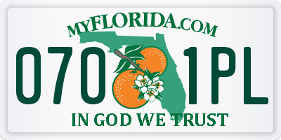 FL license plate 0701PL