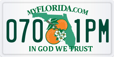 FL license plate 0701PM